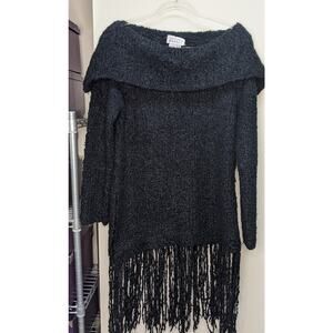 Adrianna Papell fringe sweater sz M
